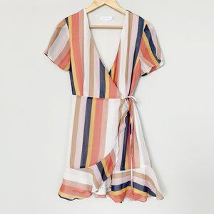Wrap Striped Summer Dress - Small